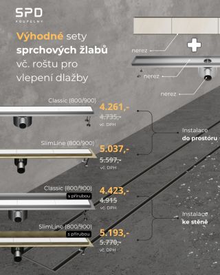 💧 Kompletní set sprchového žlabu včetně krycího roštu pro vložení dlažby. ✅ Nerezové provedení, jednoduchá montáž,...